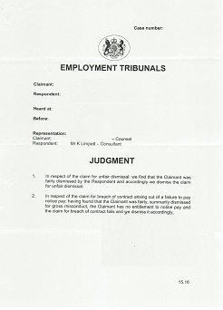 Employment Tribunal Judgment